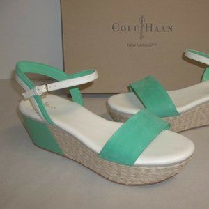 Cole Haan Size 9 ARDEN WEDGE Green New Sandals